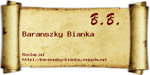Baranszky Bianka névjegykártya